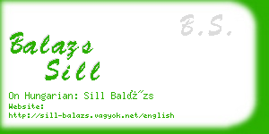 balazs sill business card